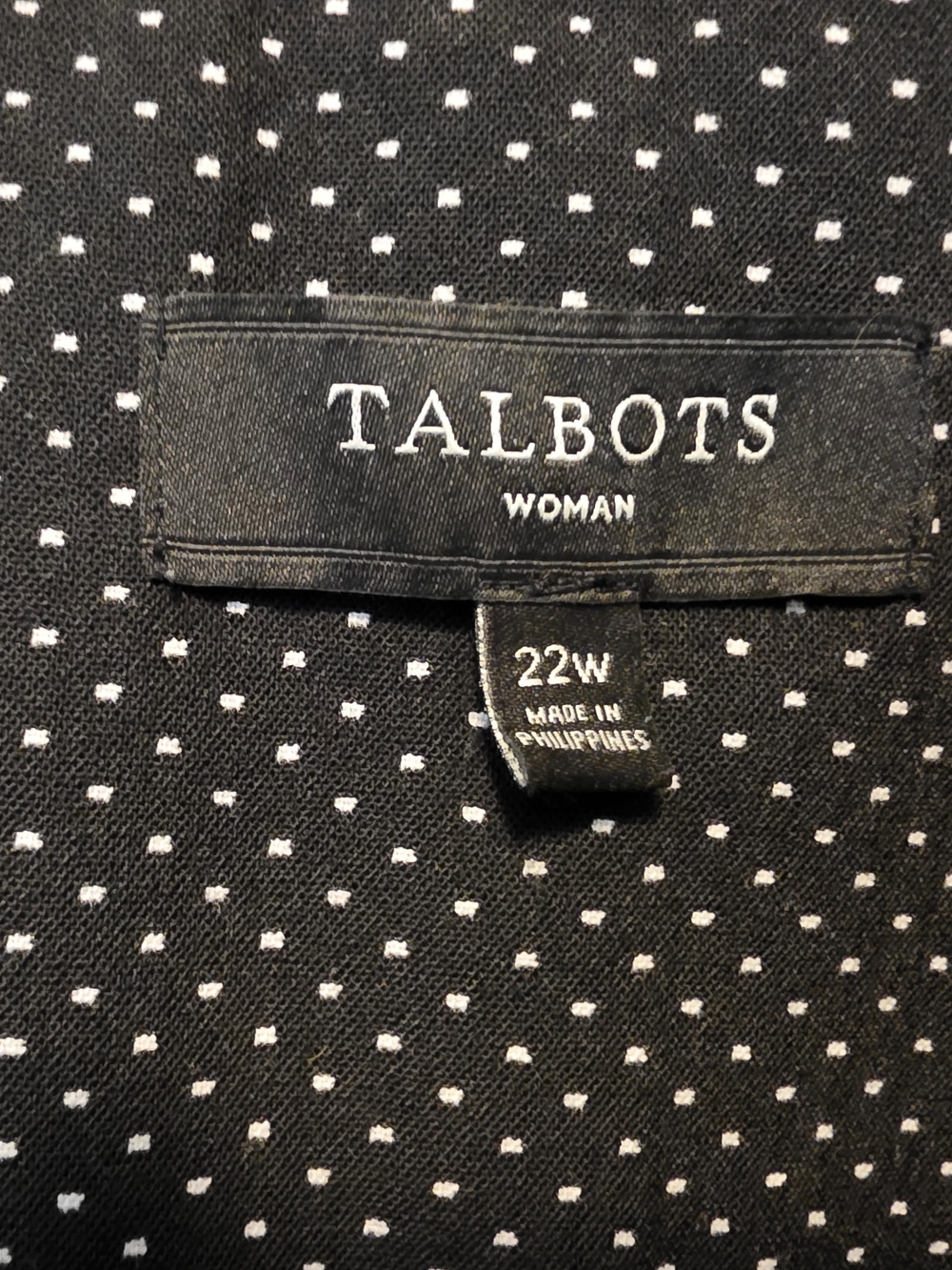 Talbots Black Blazer with White Polka Dots Size 22W - Picture 2 of 5